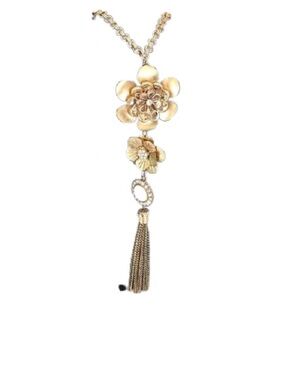 Mix-it Gold Floral Necklace adjusts from 18”-22”